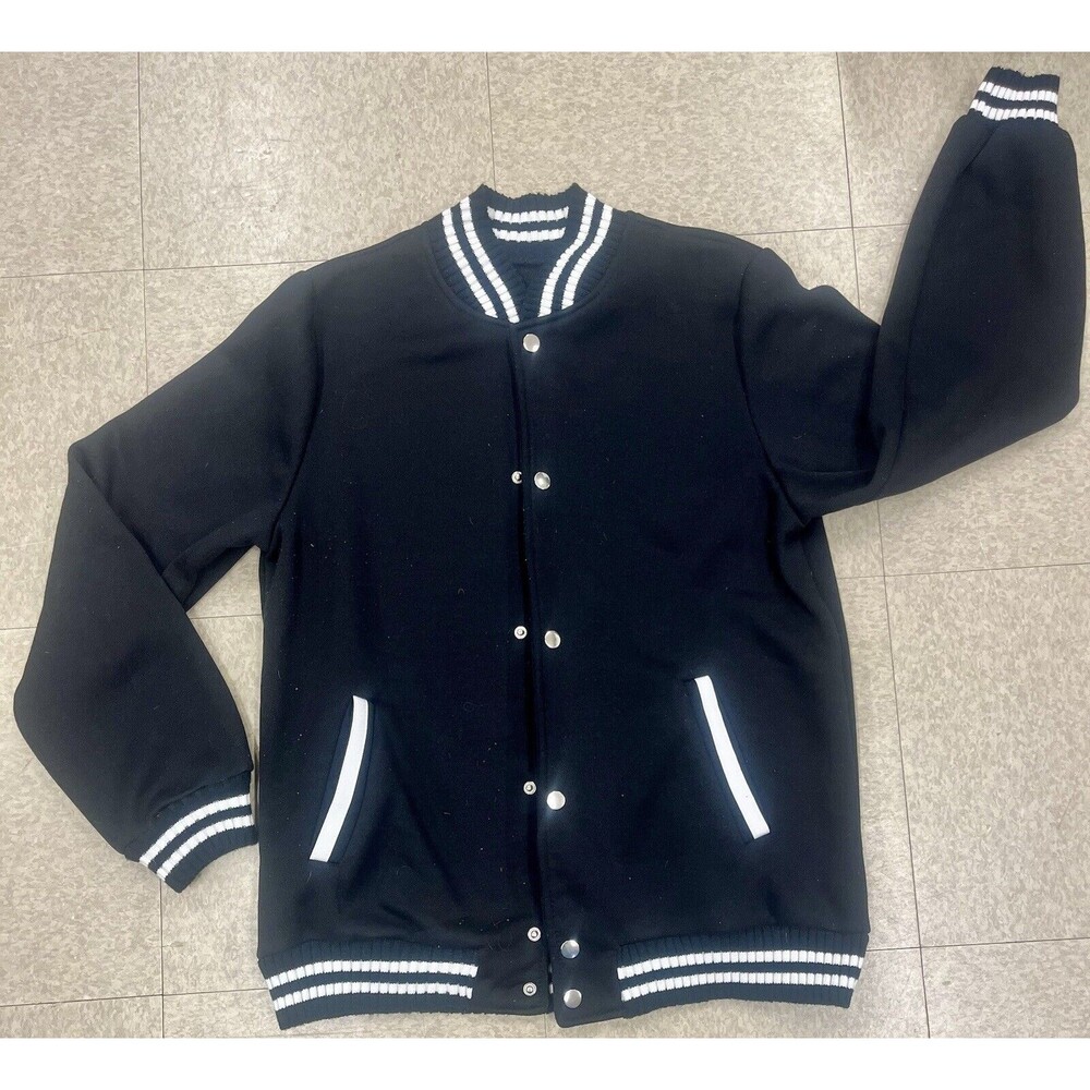 SHEIN Black/White Bomber Jacket Size Large